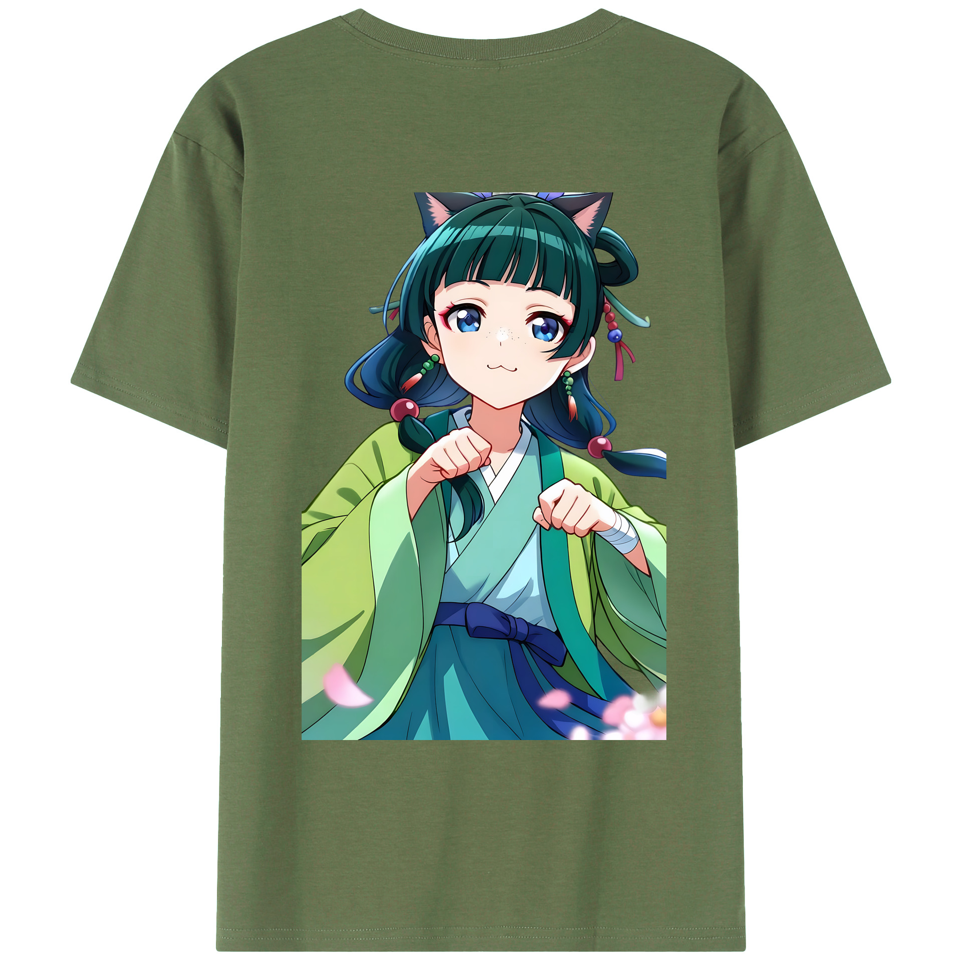 （画像用） 薬屋のひとりごと The Apothecary Diaries 綿100％ メンズ半袖Tシャツ（バックプリント） 通気性